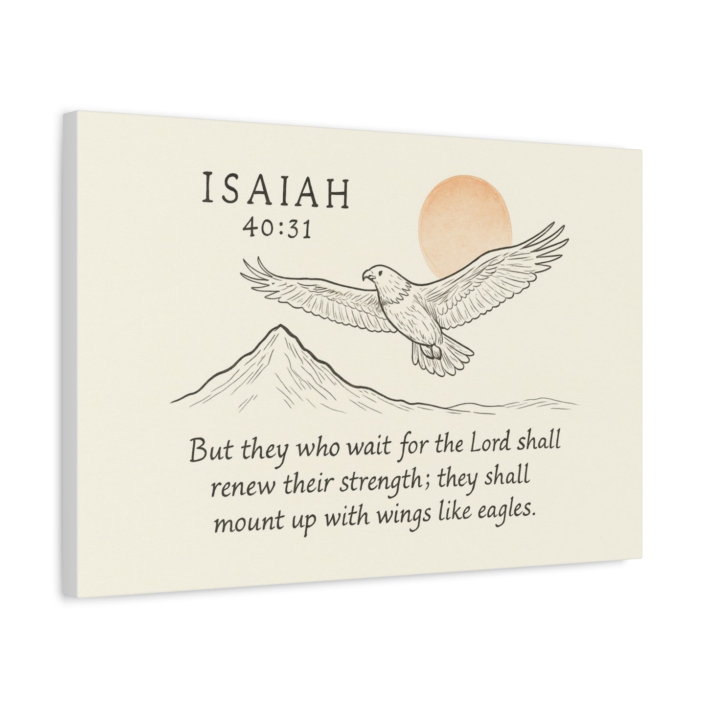 Christian  Canvas Wall Art – Isaiah 40:31 Bible Verse Scripture Decor