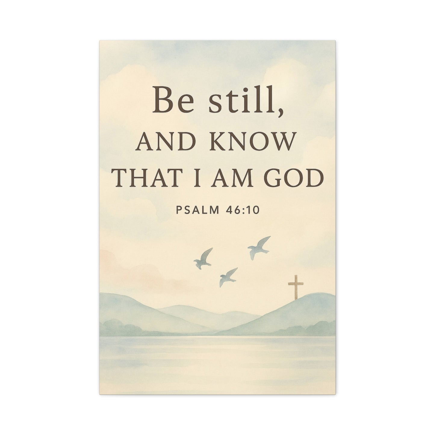 Psalm 46:10 Wall Art – Be Still and Know That I Am God Canvas Print