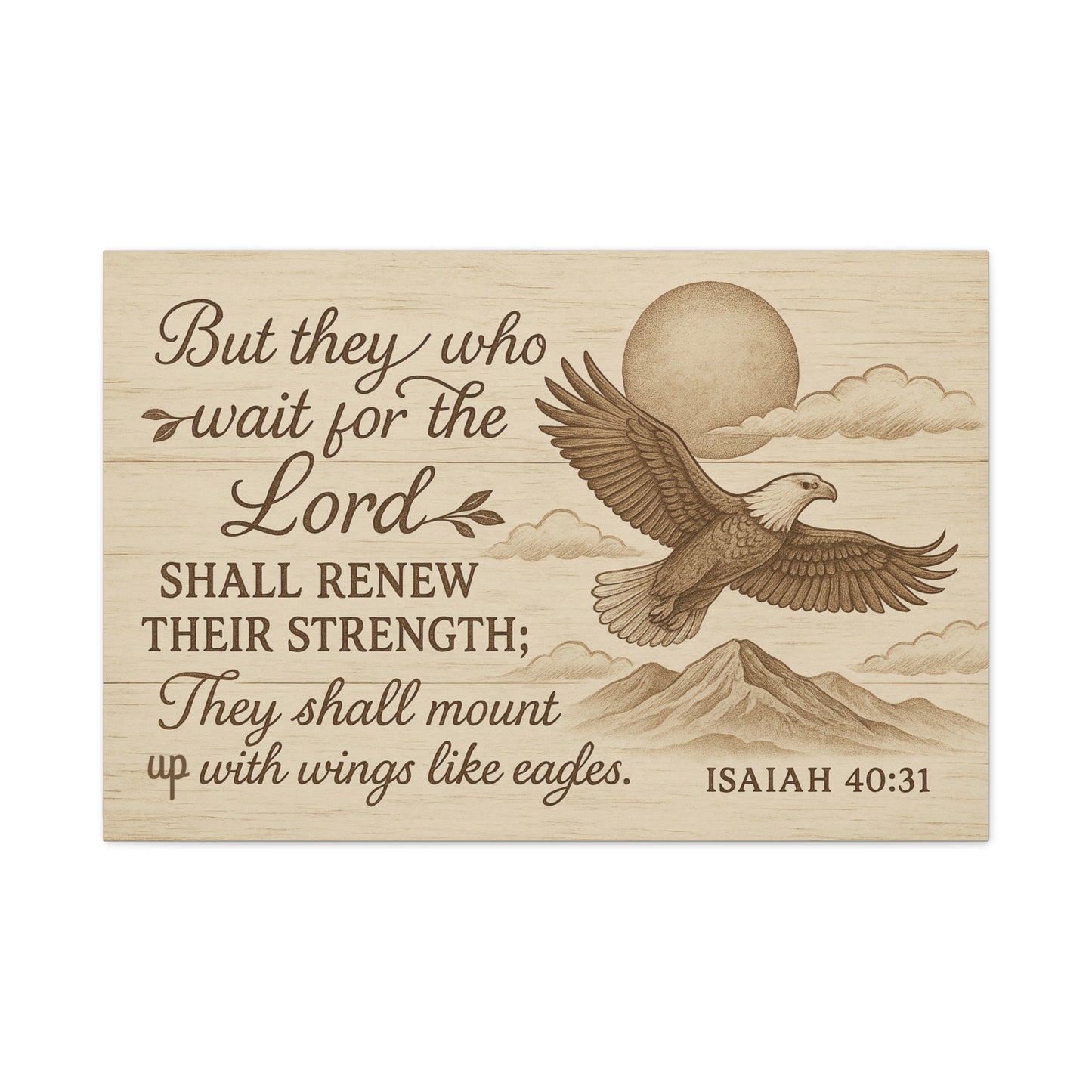 Isaiah 40:31 Canvas Wall Art - Christian Eagle Scripture Decor