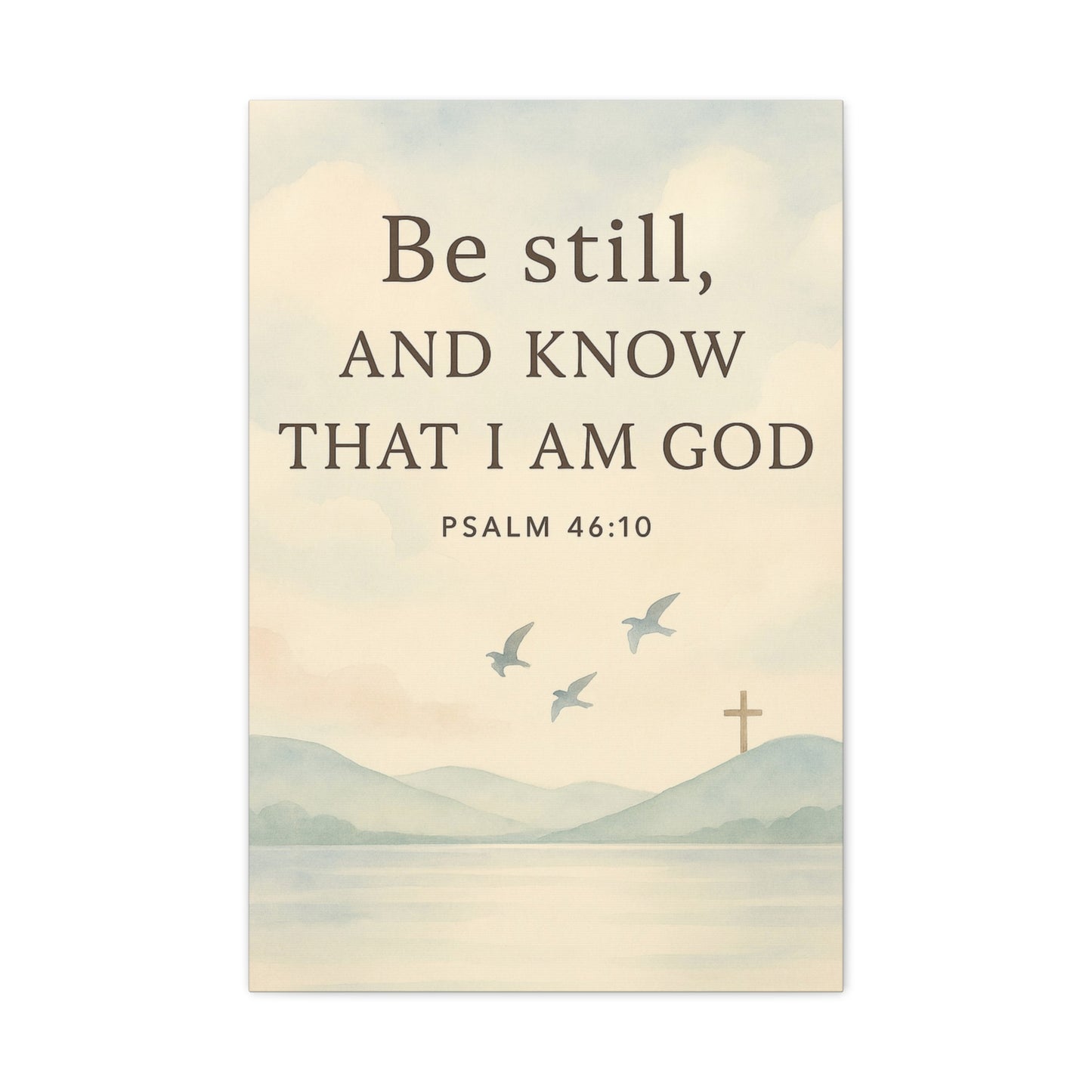 Psalm 46:10 Wall Art – Be Still and Know That I Am God Canvas Print
