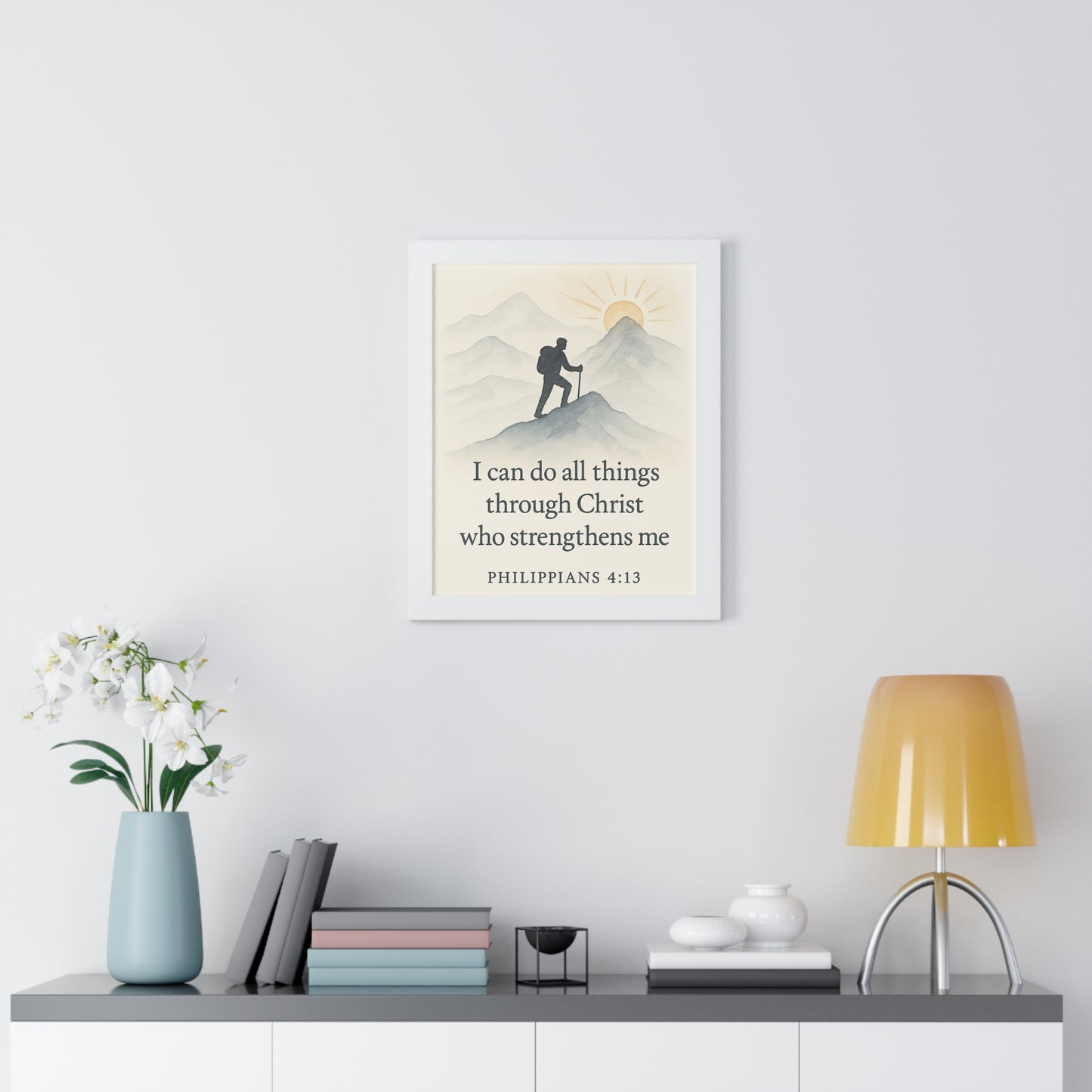 I Can Do All Things Through Christ That Strengthens Me Philippians 4:13 Framed Vertical Poster