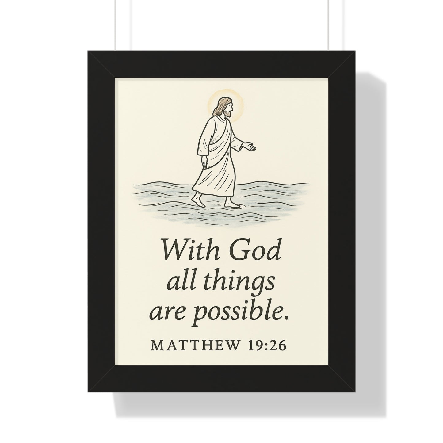 With God All Things Are Possible Matthew 19:26 Framed Vertical Poster