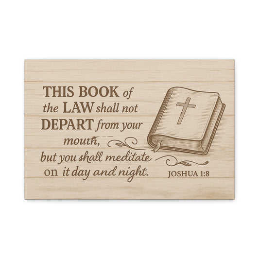 Joshua 1:8 Christian Canvas Wall Art – Bible Verse Wall Decor for Home, Office, or Church