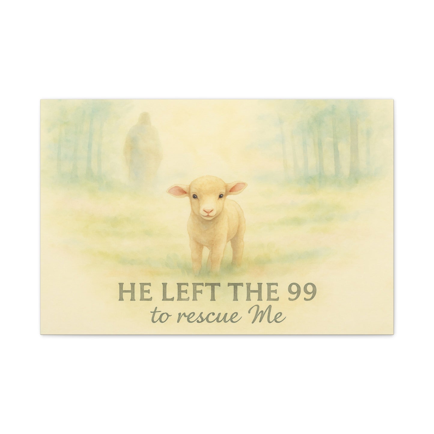 Jesus Leaves the 99 Painting Wall Art – The Lost Sheep Christian Canvas Print