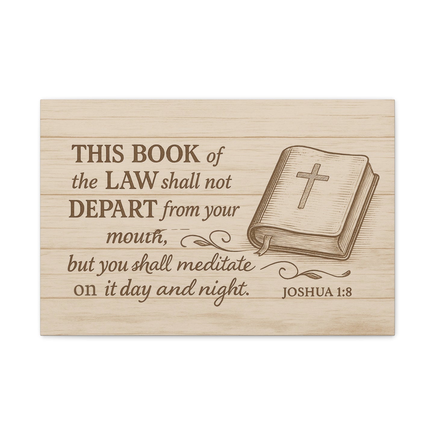 Joshua 1:8 Christian Canvas Wall Art – Bible Verse Wall Decor for Home, Office, or Church