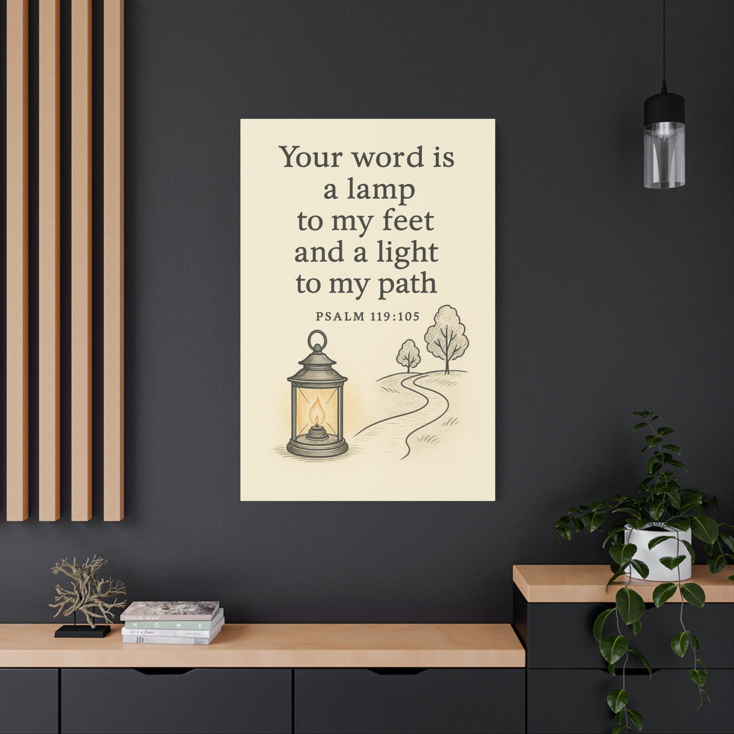 Your Word Is a Lamp to My Feet – Psalm 119:105 Christian Canvas Wall Art