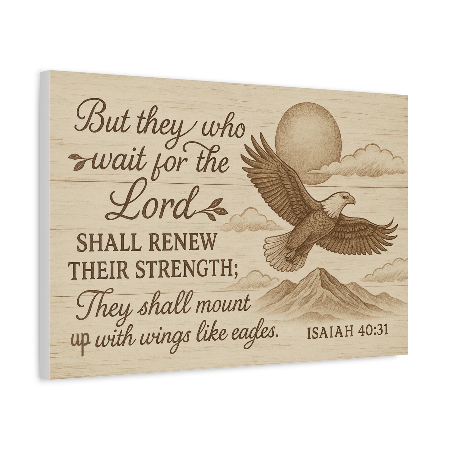 Isaiah 40:31 Canvas Wall Art - Christian Eagle Scripture Decor