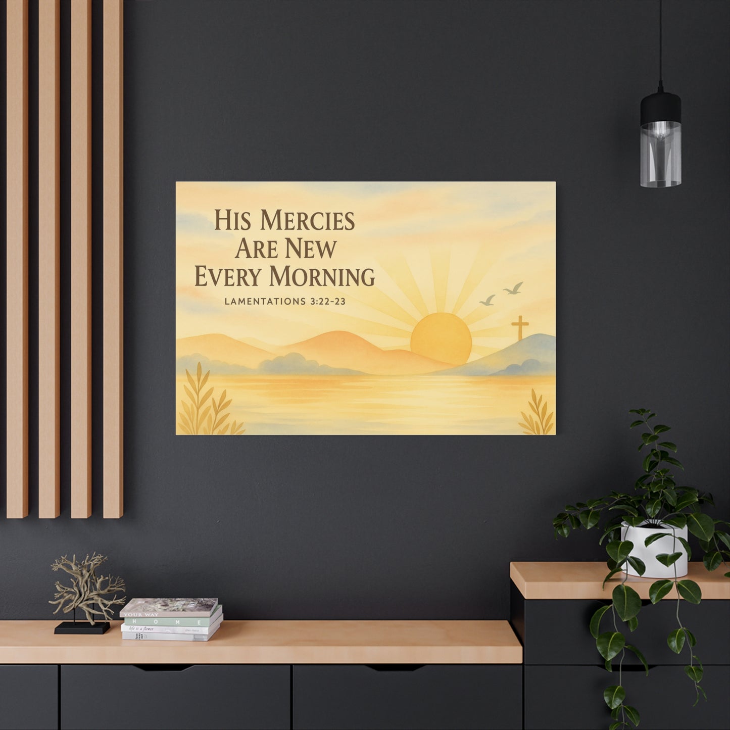 Lamentations 3:22-23 Wall Art – His Mercies Are New Every Morning Scripture Print