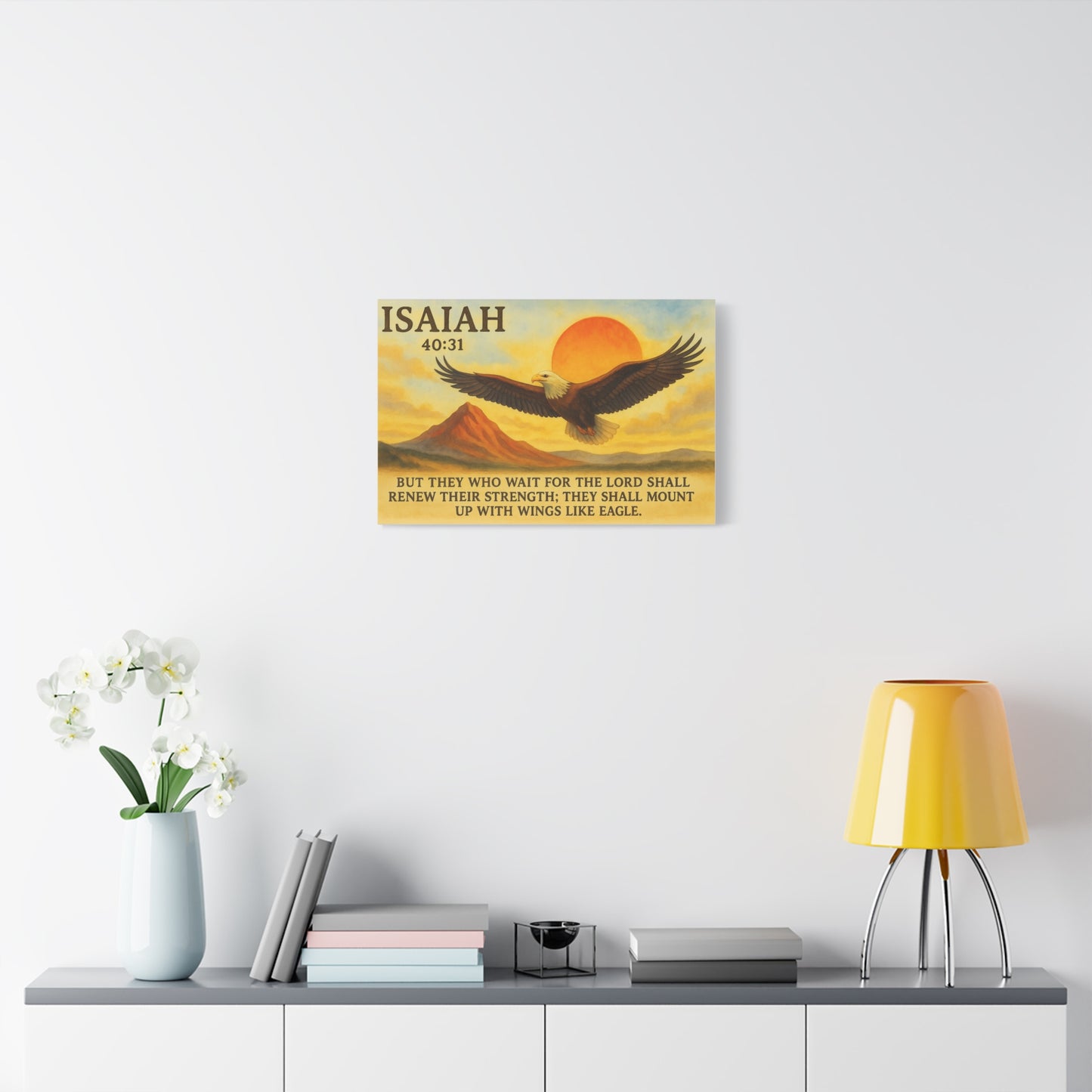 Isaiah 40:31 Wall Art – Soar on Wings Like Eagles Scripture Print