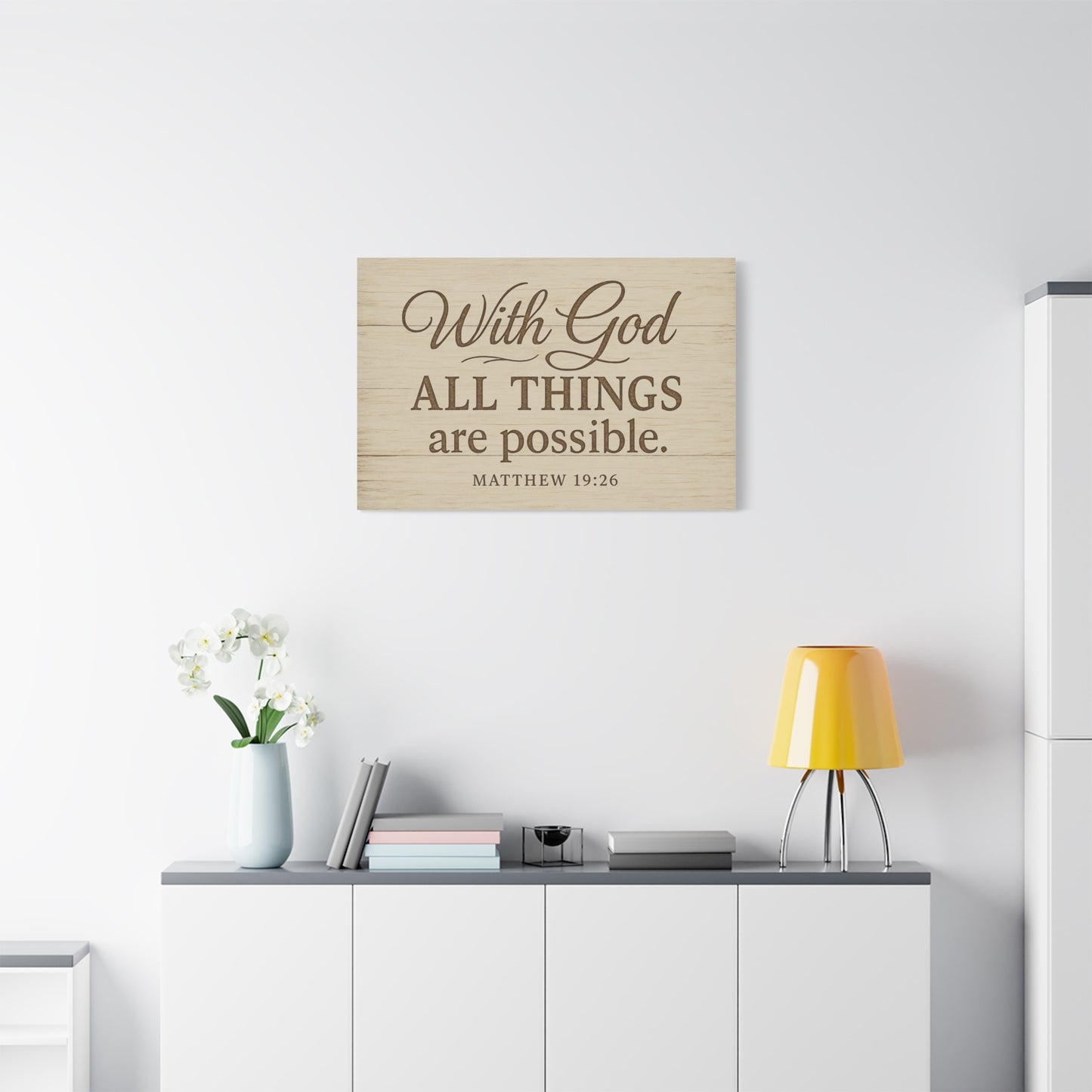 Canvas Print - With God All Things Are Possible Matthew 19:26