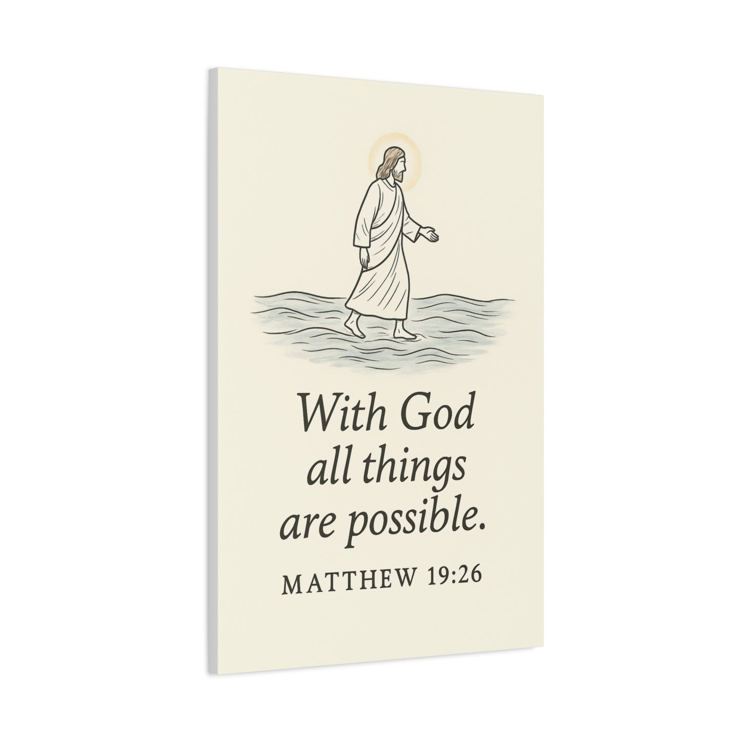 With God All Things Are Possible – Matthew 19:26 Christian Canvas Wall Art