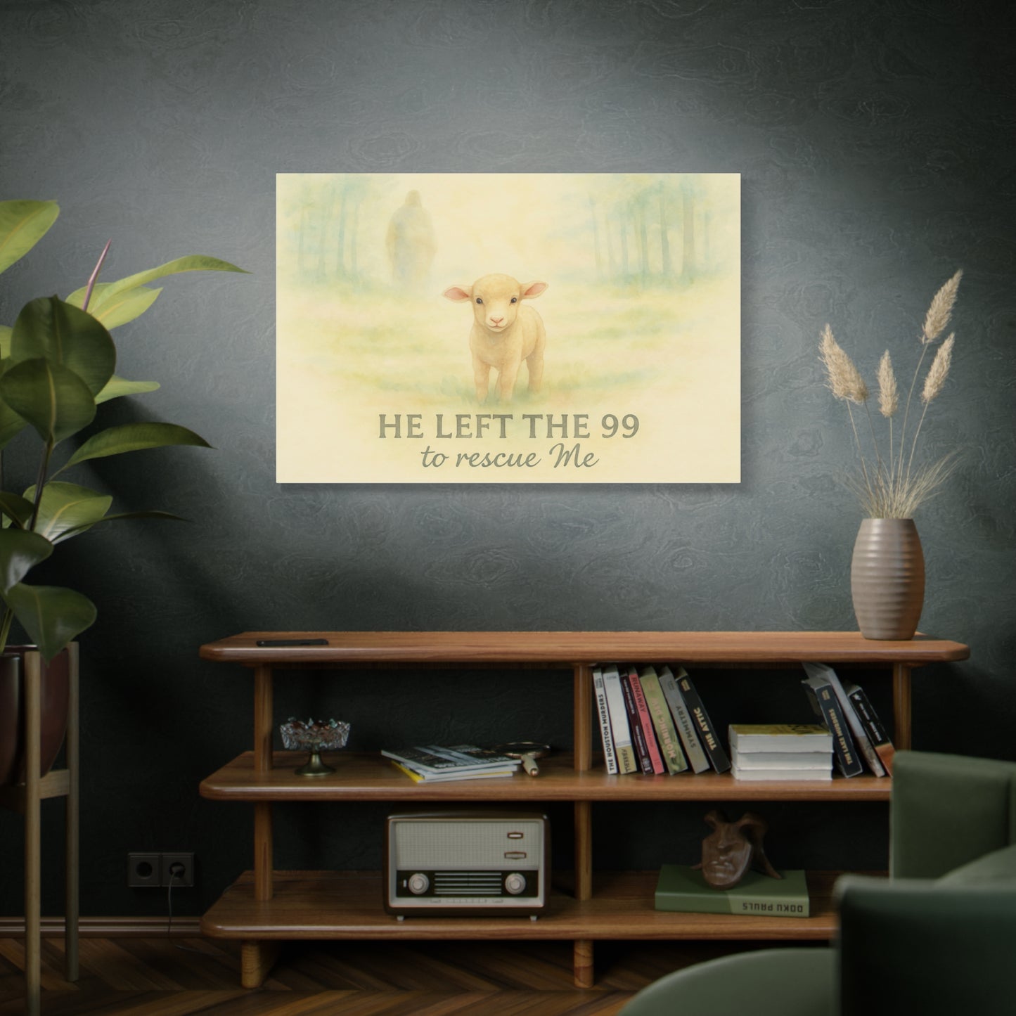 Jesus Leaves the 99 Painting Wall Art – The Lost Sheep Christian Canvas Print
