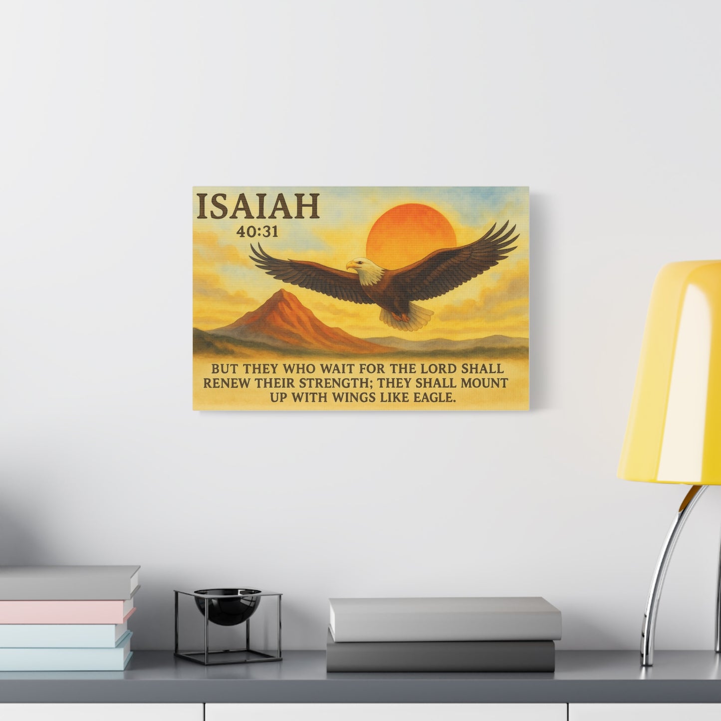 Isaiah 40:31 Wall Art – Soar on Wings Like Eagles Scripture Print