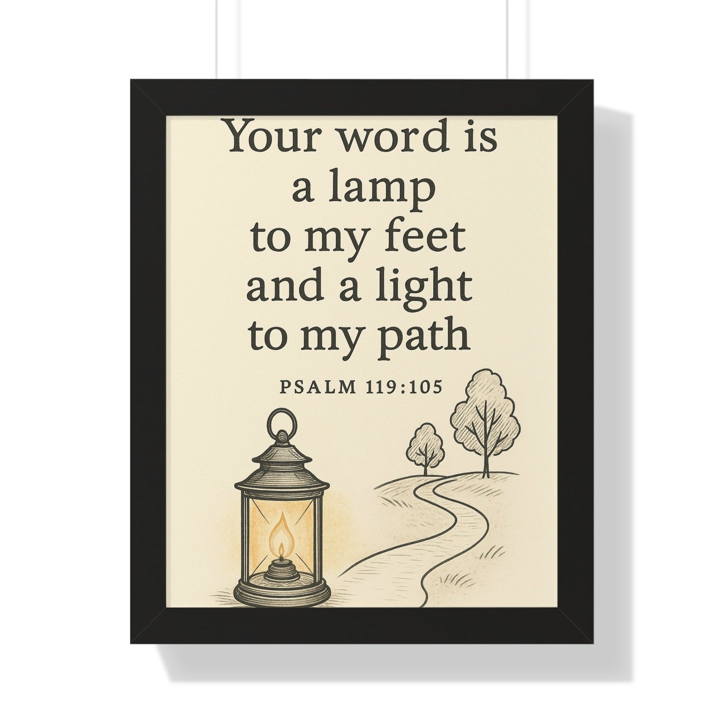 Your Word Is A Lamp To My Feet Psalm 119:105 Framed Vertical Poster