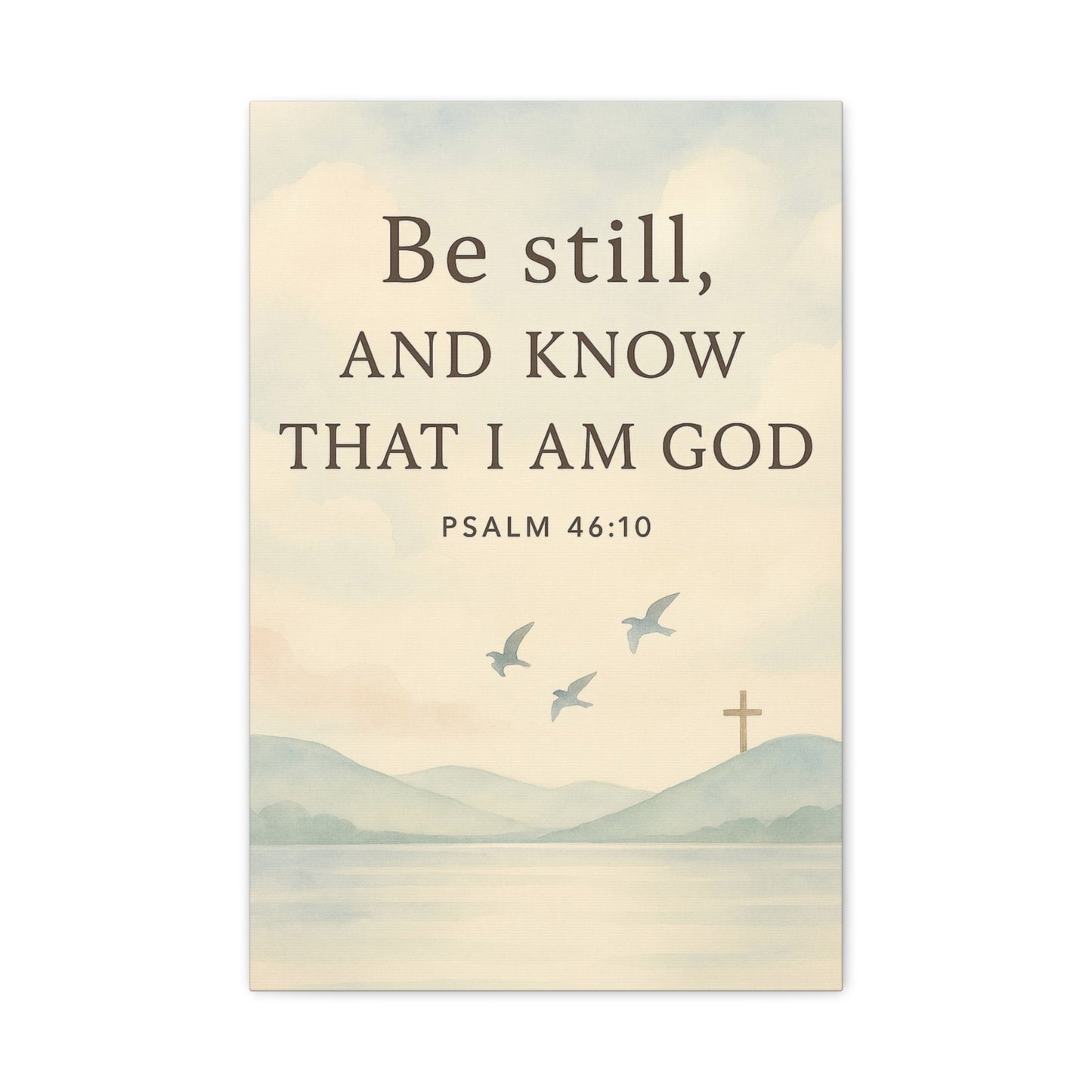 Psalm 46:10 Wall Art – Be Still and Know That I Am God Canvas Print