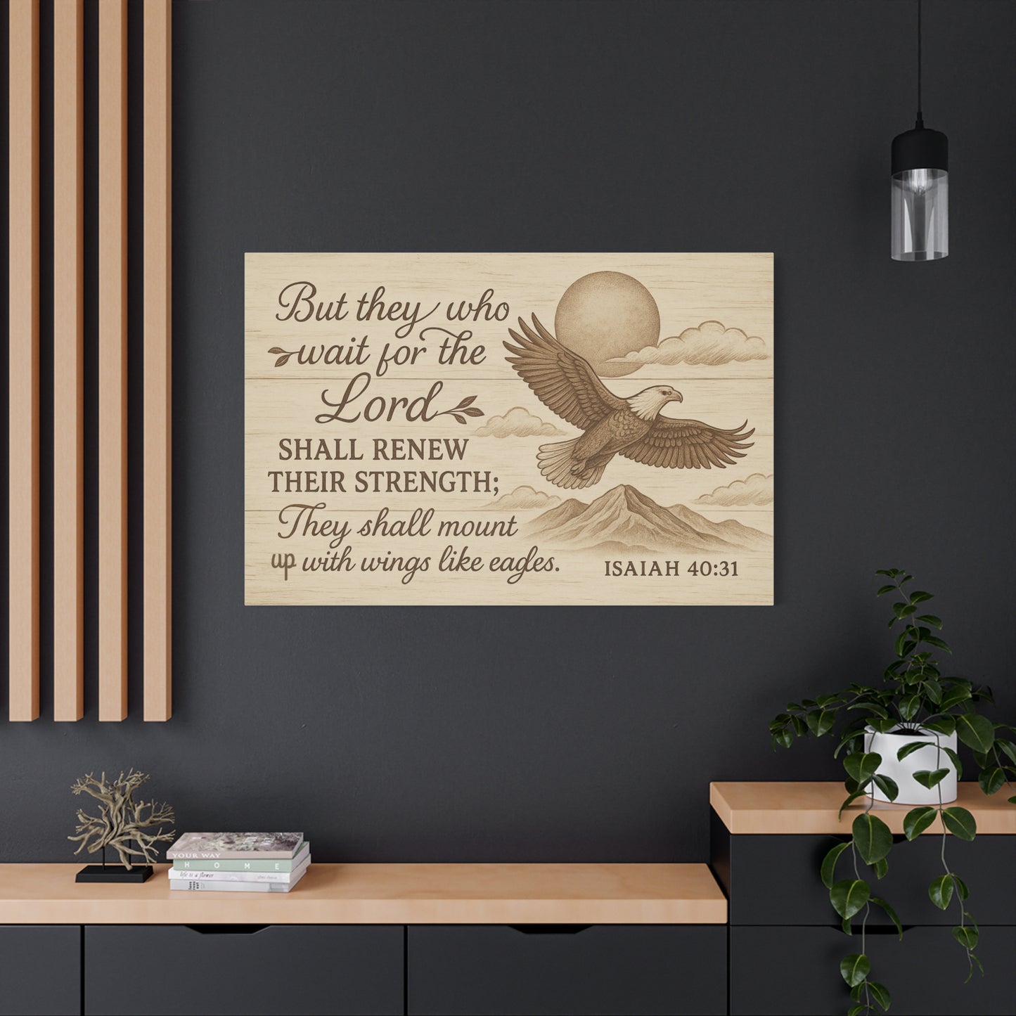 Isaiah 40:31 Canvas Wall Art - Christian Eagle Scripture Decor