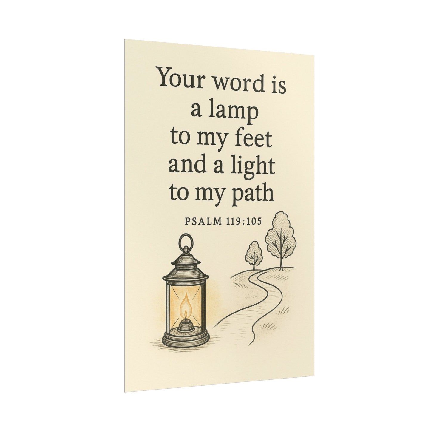Christian Vertical Poster Psalm 119:105 - Your Word Is a Lamp to My Feet and a Light to My Path