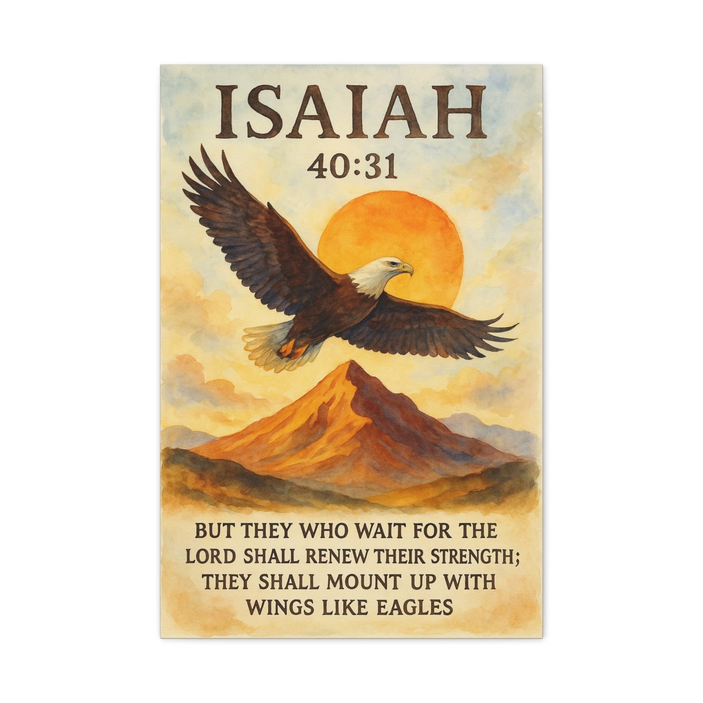 Isaiah 40:31 Wall Art – Christian Eagle Scripture Decor for Strength and Hope