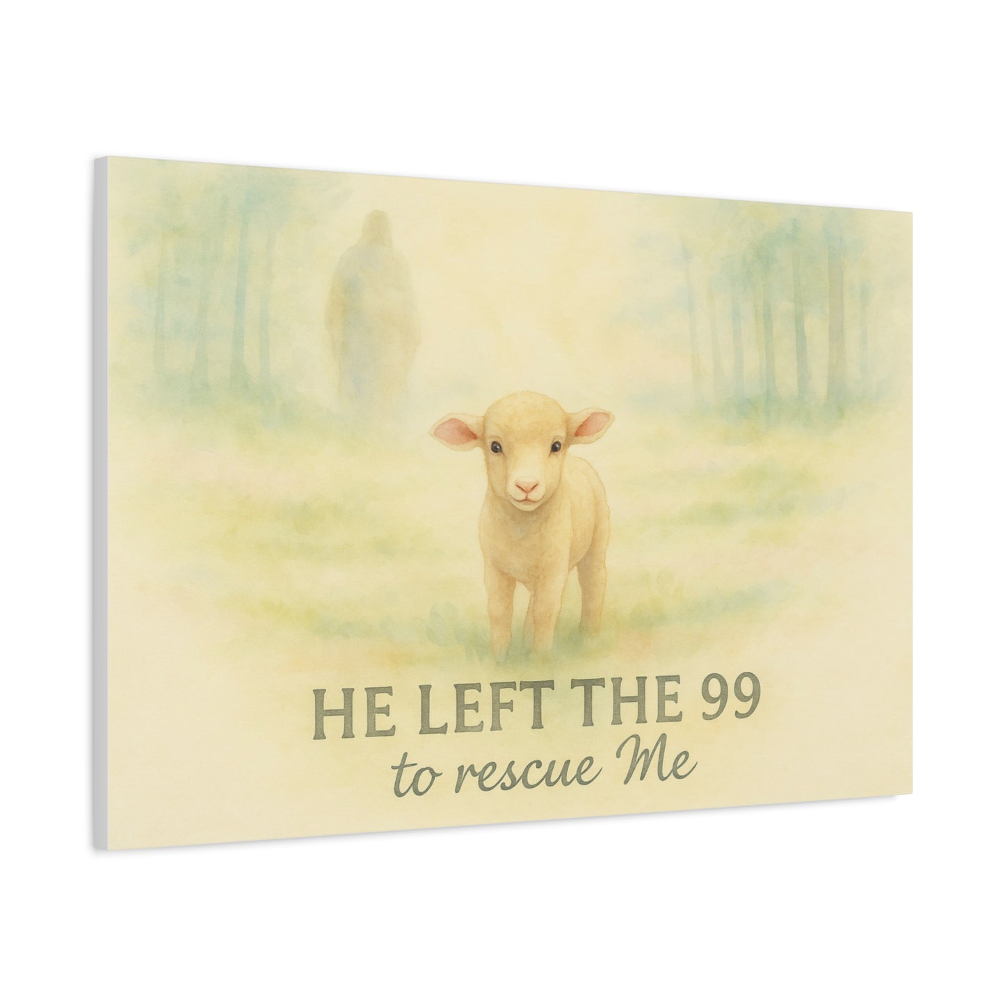 Jesus Leaves the 99 Painting Wall Art – The Lost Sheep Christian Canvas Print