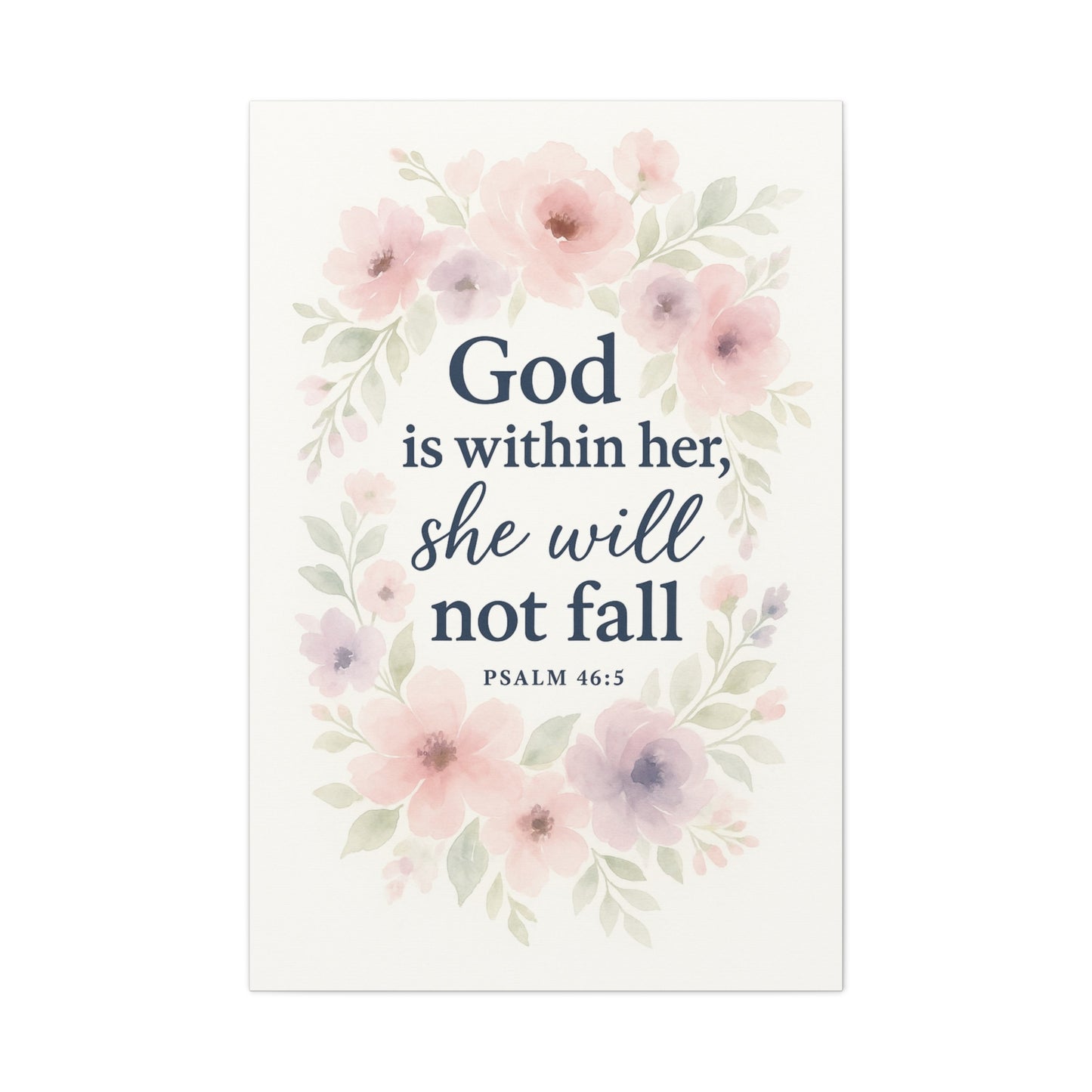 Psalm 46:5 Wall Art – God Is Within Her Christian Canvas Print
