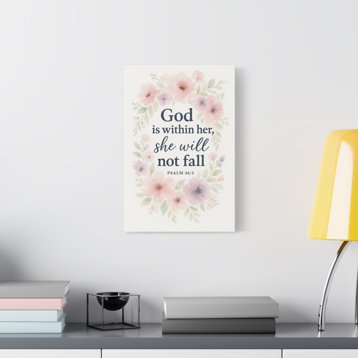 Psalm 46:5 Wall Art – God Is Within Her Christian Canvas Print