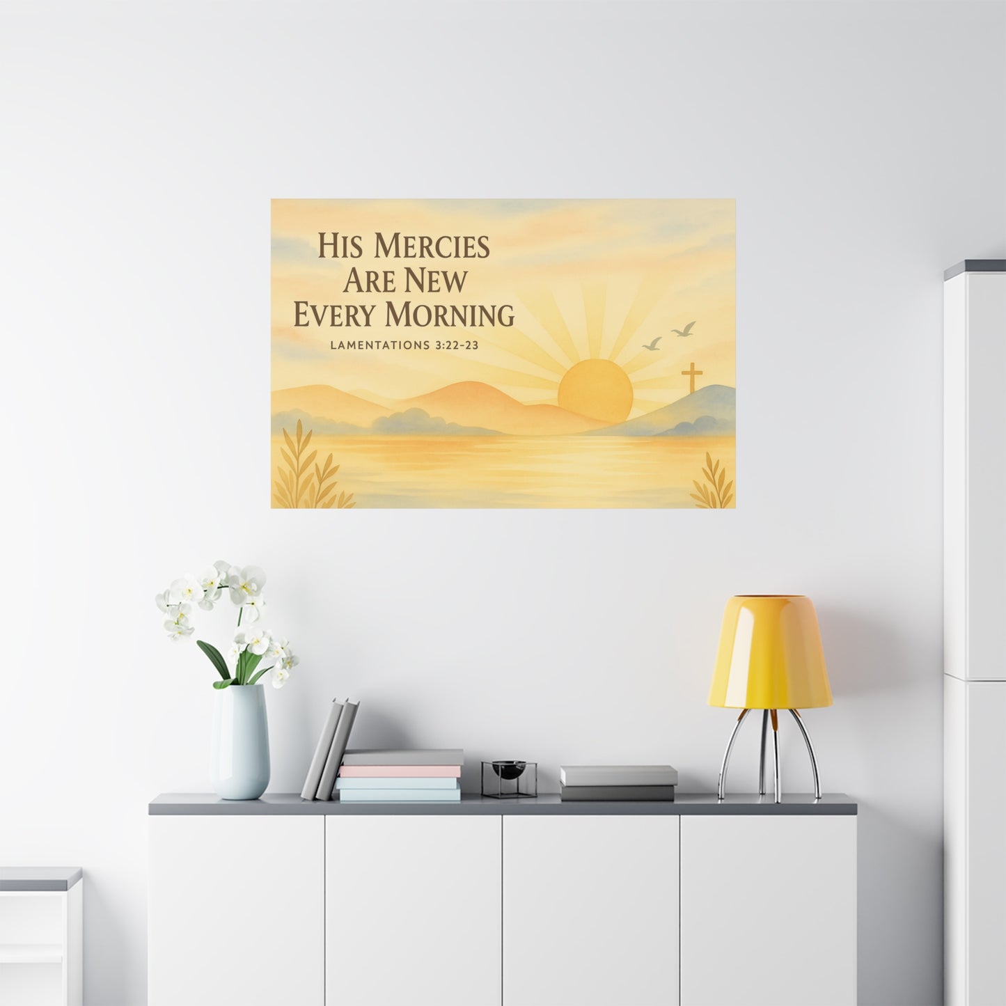 Lamentations 3:22-23 Wall Art – His Mercies Are New Every Morning Scripture Print