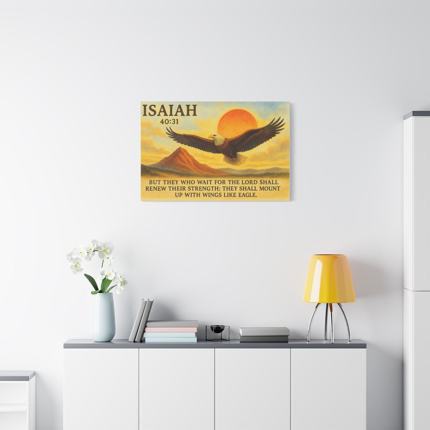 Isaiah 40:31 Wall Art – Soar on Wings Like Eagles Scripture Print