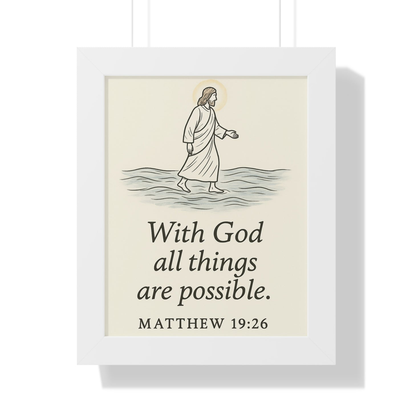 With God All Things Are Possible Matthew 19:26 Framed Vertical Poster