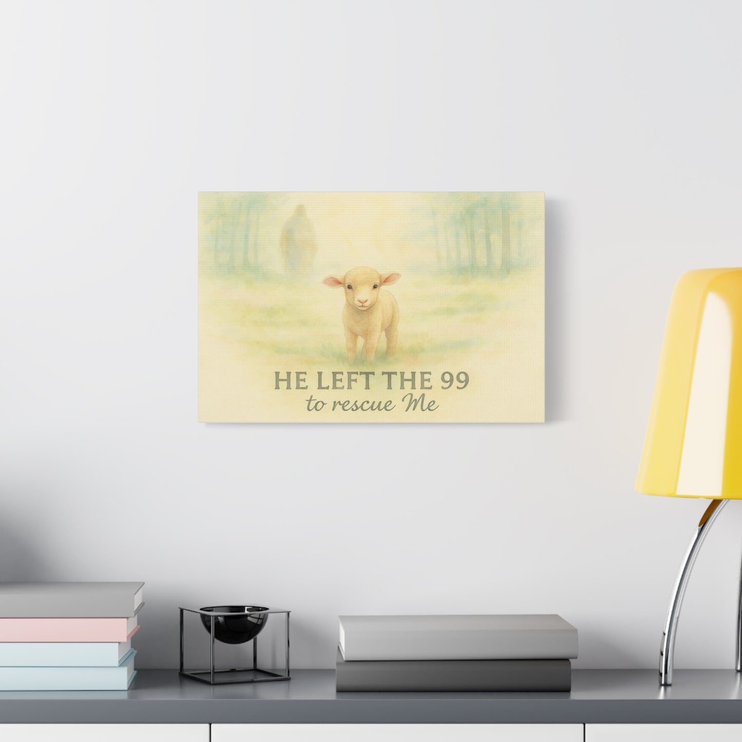 Jesus Leaves the 99 Painting Wall Art – The Lost Sheep Christian Canvas Print