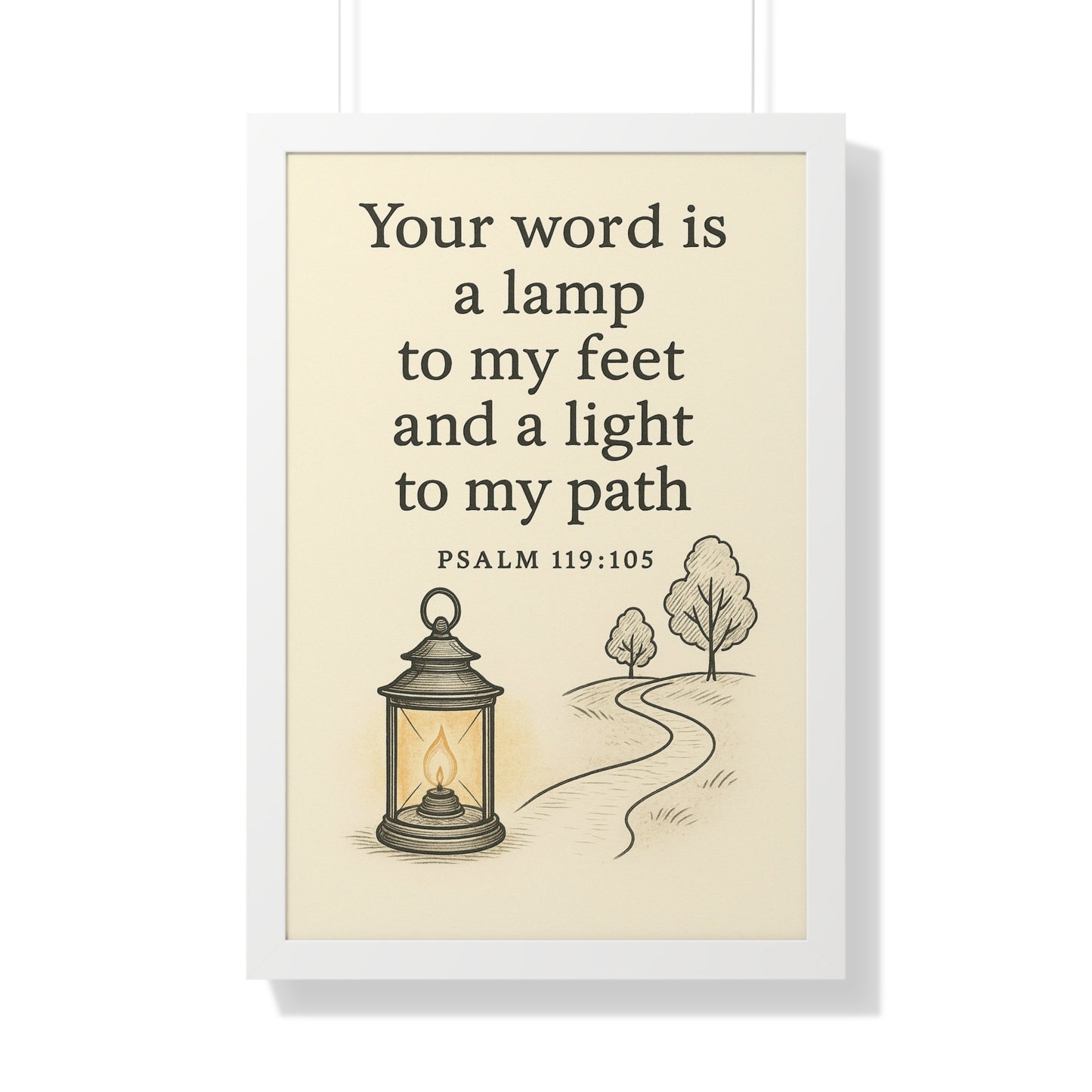 Your Word Is A Lamp To My Feet Psalm 119:105 Framed Vertical Poster