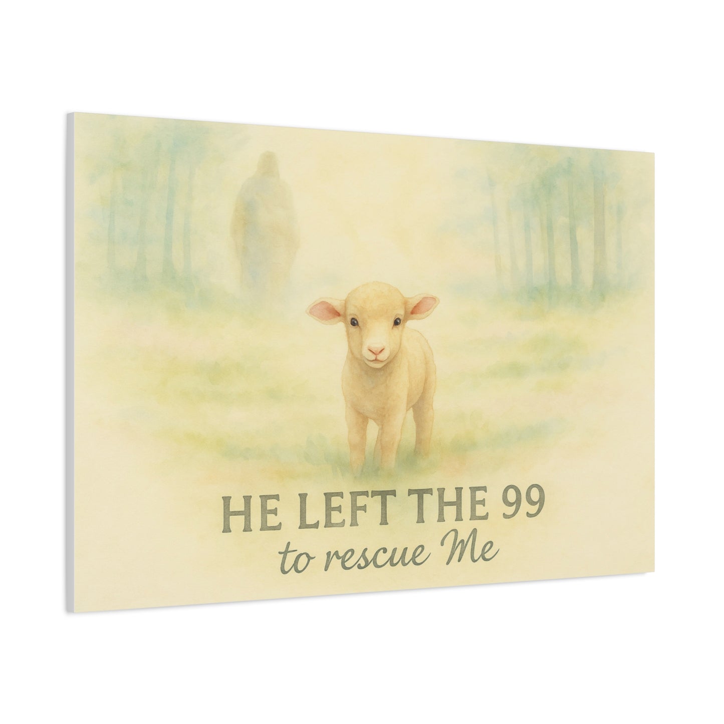 Jesus Leaves the 99 Painting Wall Art – The Lost Sheep Christian Canvas Print