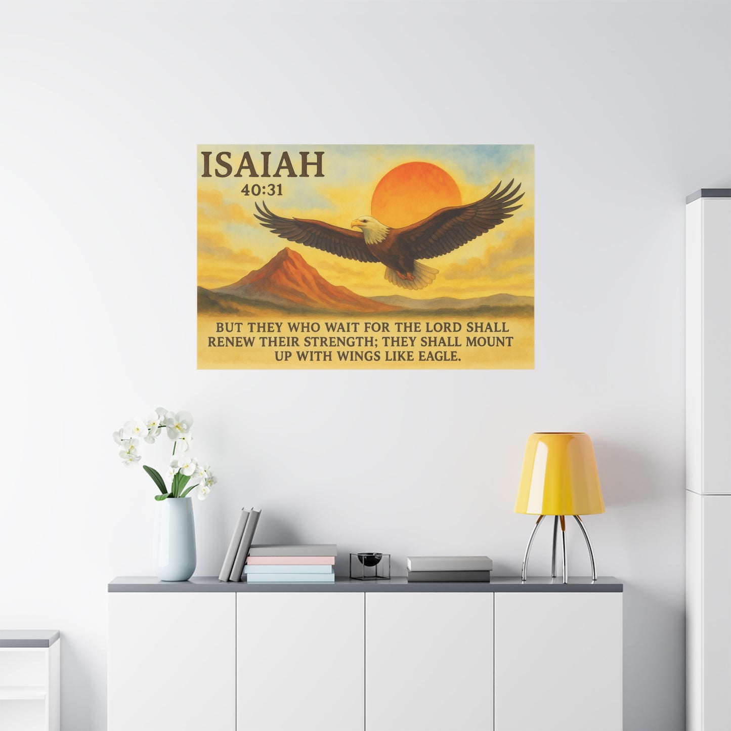 Isaiah 40:31 Wall Art – Soar on Wings Like Eagles Scripture Print