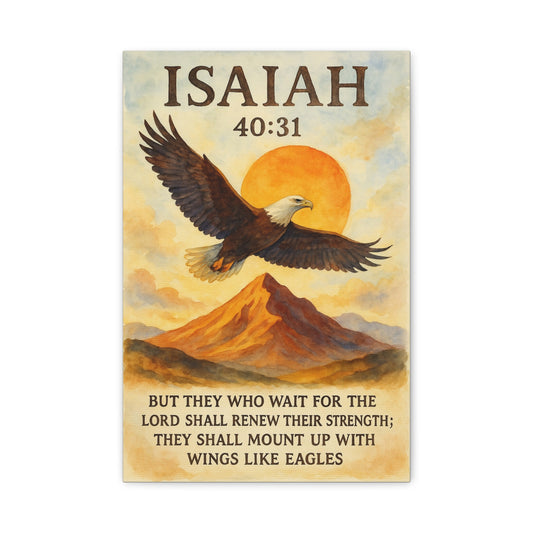 Isaiah 40:31 Wall Art – Christian Eagle Scripture Decor for Strength and Hope
