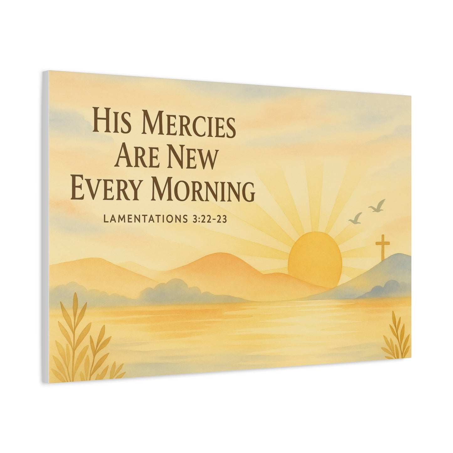 Lamentations 3:22-23 Wall Art – His Mercies Are New Every Morning Scripture Print
