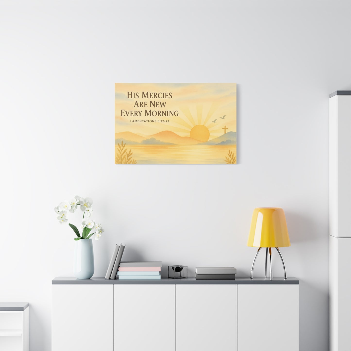 Lamentations 3:22-23 Wall Art – His Mercies Are New Every Morning Scripture Print
