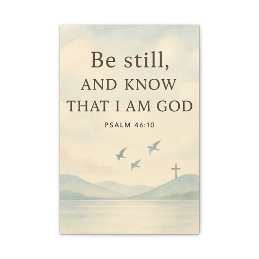 Psalm 46:10 Wall Art – Be Still and Know That I Am God Canvas Print