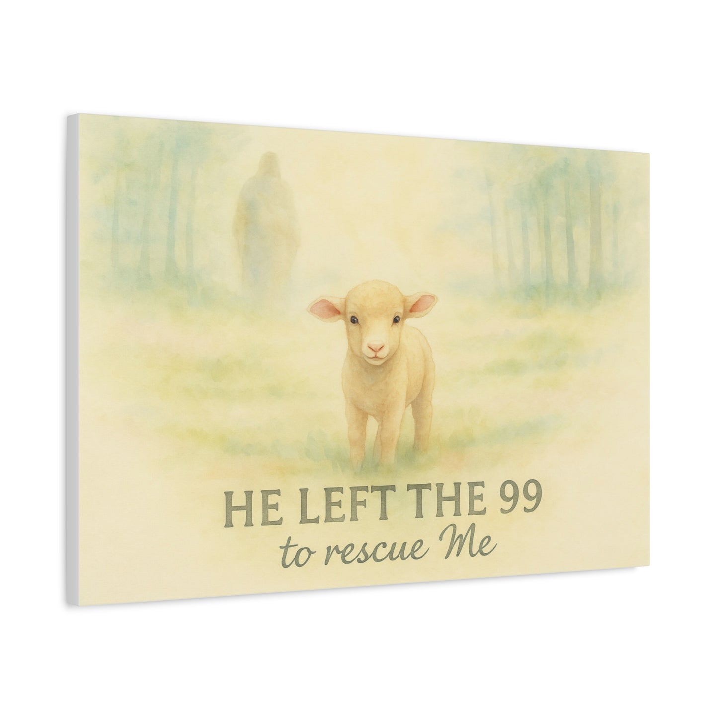 Jesus Leaves the 99 Painting Wall Art – The Lost Sheep Christian Canvas Print