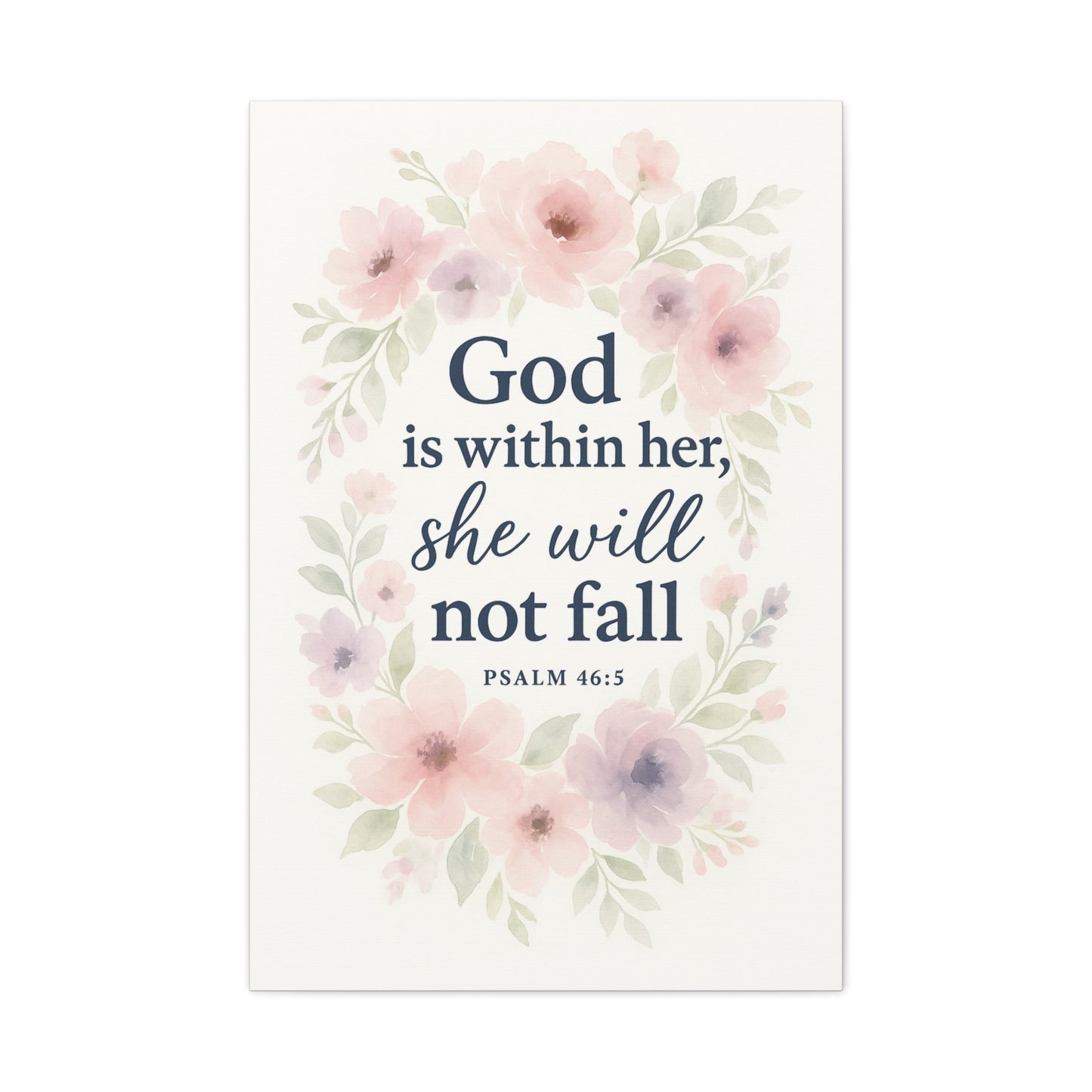 Psalm 46:5 Wall Art – God Is Within Her Christian Canvas Print