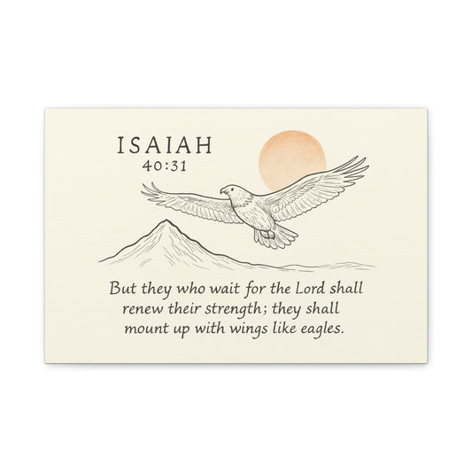 Add faith to your home with this minimalist Isaiah 40:31 Christian canvas wall art – a powerful scripture decor piece for strength and inspiration.